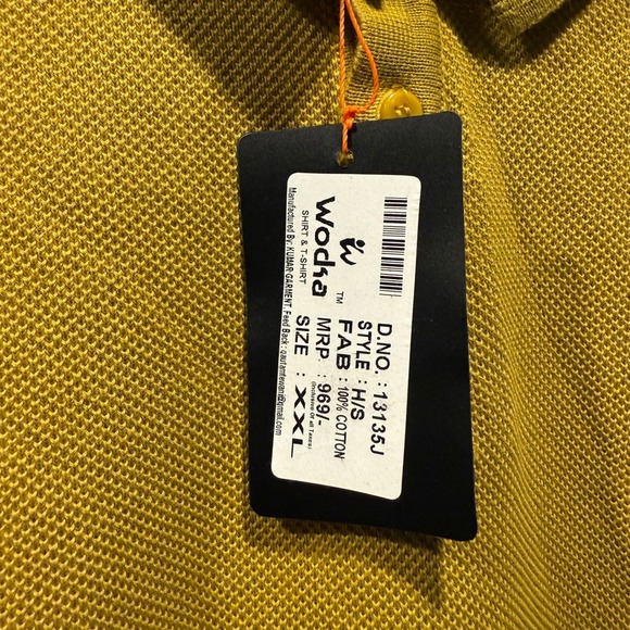 Wocka Mens XXL Polo Shirt Mustard Yellow Short Sleeve 100% Cotton - Picture 5 of 5